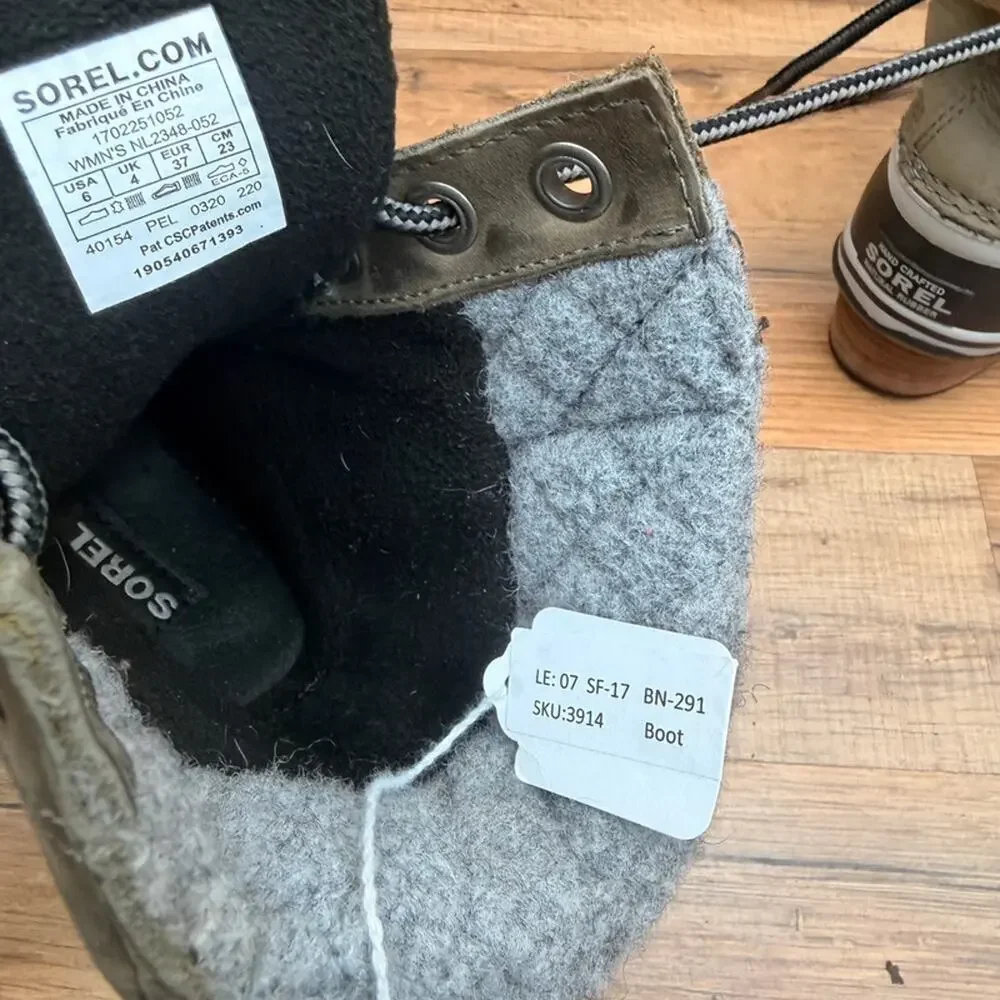 Sorel Women's Size 6.5 Slimpack Lace II Waterproof Insulated Boot Gray/Black